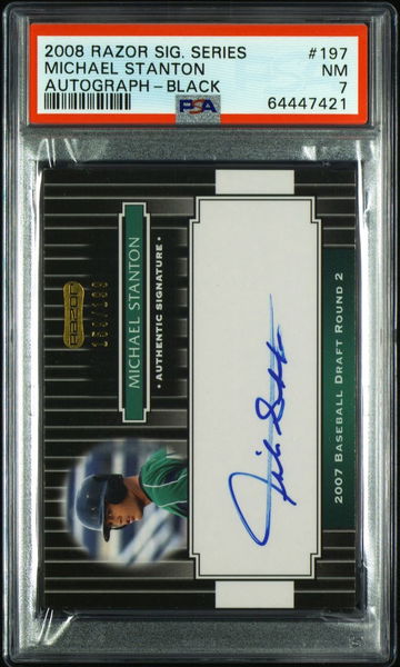 2008 Razor Signature Series Black Mike Stanton Auto PSA 7  