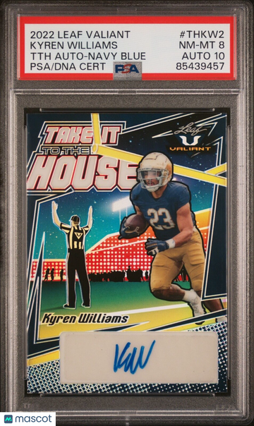 2022 Leaf Valiant Kyren Williams #TH-KW2 TTH Navy Blue PSA 8 Leaf Auto 10