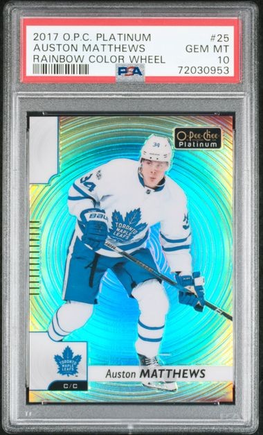 2017-18 OPC Platinum Rainbow Color Wheel #25 Auston Matthews PSA 10