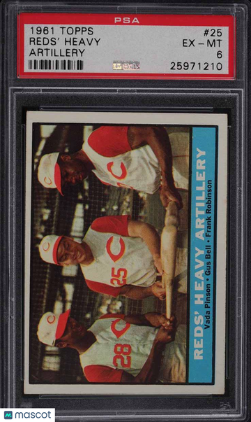 1961 Topps Baseball Reds' Heavy #25 Artillery PSA 6