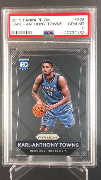 2015-16 Karl Anthony Towns Panini Prizm Rookie RC PSA 10 #328
