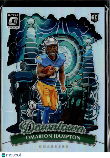 2025 Panini Donruss Optic Downtown Omarion Hampton RC Trading Card #16 Los Angeles Chargers NFL