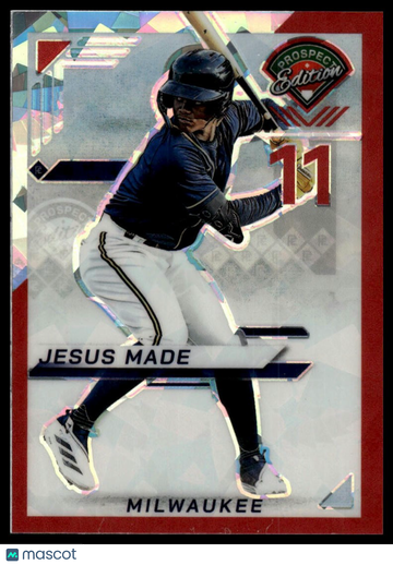 2025 Panini Prospect Edition Jesus Made #128 Holo Prospect Ticket - Red Ice