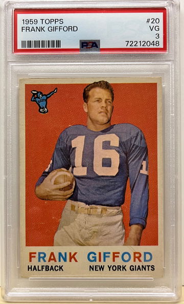 1959 Topps #20 Frank Gifford PSA 3