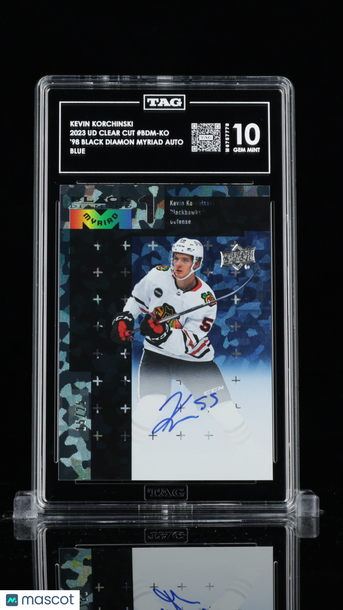 2023 Upper Deck Clear Cut '98 Black Diamond Myriad Auto Kevin Korchinski #BDM-KO Blue /25 Rookie TAG 10
