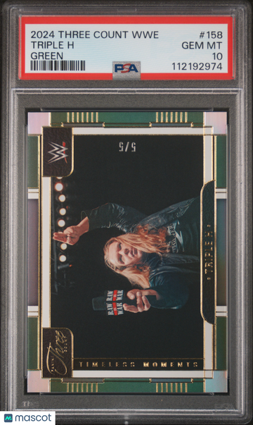 2024 Panini Three Count WWE Triple H #158 Green PSA 10