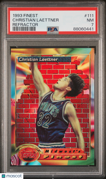 1993 Finest Christian Laettner #111 Refractor PSA 7