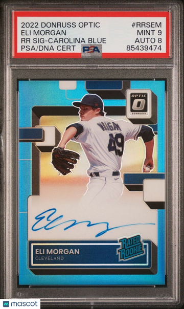 2022 Donruss Optic Eli Morgan #RRS-EM Eli Morgan Rookie PSA 9 Auto 8