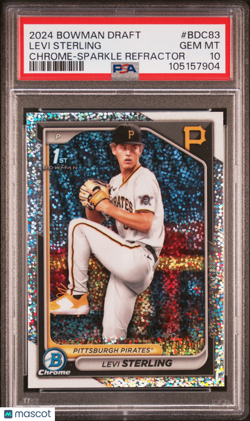 2024 Bowman Draft Levi Sterling Chrome Sparkle Refractor /200 PSA 10