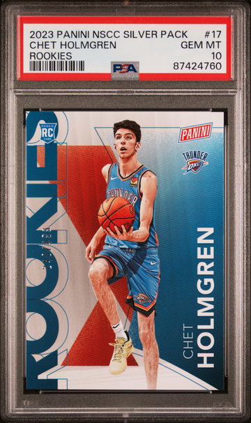 2023 PANINI NATIONAL NSCC CHET HOLMGREN #/499 ROOKIES #17 RC ROOKIE PSA 10