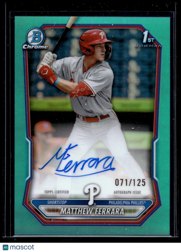 2026 Bowman Chrome Matthew Ferrara #CPA-MF Green Refractor /125