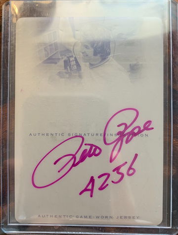Pete Rose 2011 Leaf Legacy Auto 1 of 1 Printing Plate with 4256 Inscription