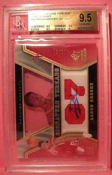 2007-08 SP ROOKIE THREADS GOLD ROOKIES #68 AARON BROOKS AUTO 03/50 BGS 9.5 GEM MINT
