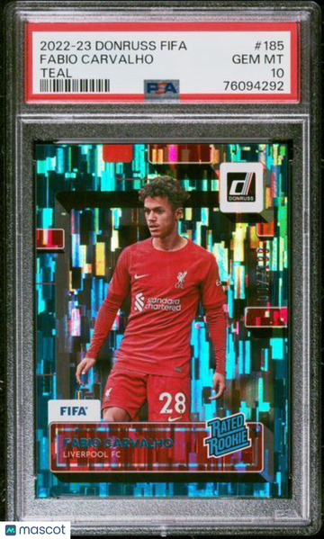 2022 Panini Donruss FIFA Fabio Carvalho #185 Teal PSA 10
