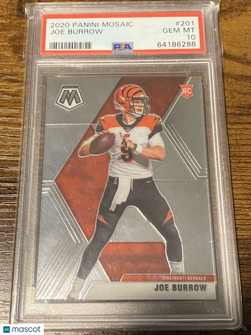 2020 Panini Mosaic Joe Burrow #201 Mosaic Parallel/Variety Rookie PSA 10