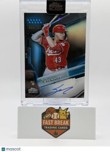 2026 Topps Chrome Black Sal Stewart #CBA-SS Blue Refractor /150 RC