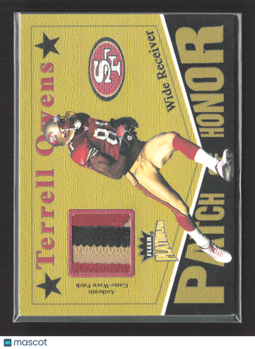2003 Fleer Platinum Patch of Honor Terrell Owens #PH-TO /220 Authentic Game-Worn Patch