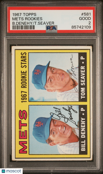1967 Topps Mets Rookies #581 B. Denehy T. Seaver PSA 2