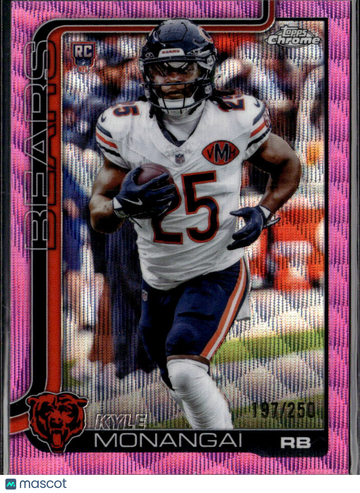 Kyle Monangai 2025 Topps Chrome RC Pink /250 Chicago Bears