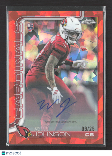 2025 Topps Chrome Will Johnson #RA-WJ Red Atomic Refractor /25 RC