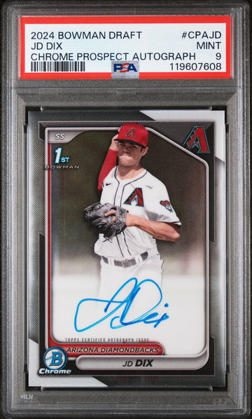 2024 Topps Bowman Draft Chrome Prospect Autograph JD Dix #CPA-JD Auto PSA 9