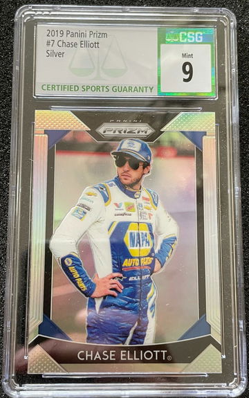 2019 Panini Prizm SILVER HOLO Chase Elliott #7 CSG 9 MINT