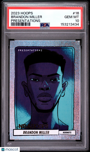 2023 Panini NBA Hoops Presentations Brandon Miller #16 PSA 10
