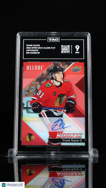 2024 Upper Deck Allure Frank Nazar #137 Red Rainbow Autograph Rookie TAG 9
