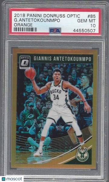 2018 Panini Donruss Optic G. Antetokounmpo #85 Orange PSA 10