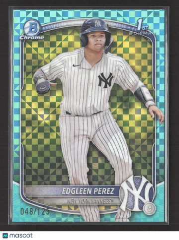 2025 Bowman Chrome Edgleen Perez #BCP-80 Aqua RayWave 048/125