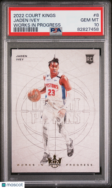 2022 Panini Court Kings Works In Progress Jaden Ivey #8 Works In Progress PSA 10