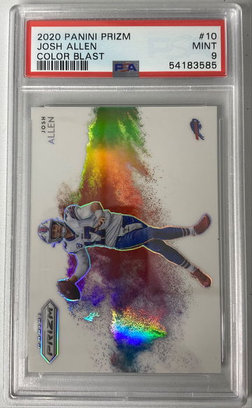 2020 Prizm Josh Allen Color Blast PSA 9