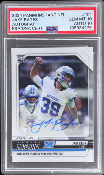 2024 Panini Instant Nfl Jake Bates Autograph PSA 10 AUTO