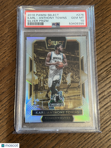 2016 Panini Select Karl-Anthony Towns #276 Silver Prizm Courtside 2nd Year PSA 10