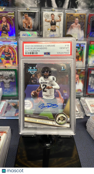 2023 Bowman University Chrome Shedeur Sanders #16 Autograph PSA 10