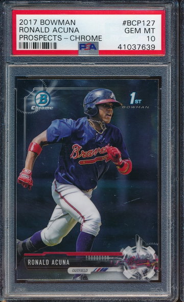 2017 Bowman Chrome Ronald Acuna Jr #BCP127 PSA 10 GEM MINT