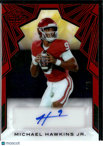 Michael Hawkins Jr. 2025 Leaf Trinity Auto Oklahoma Sooners