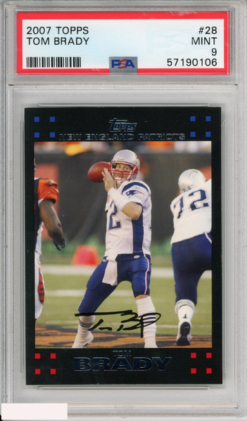 2007 TOPPS TOM BRADY #28 NEW ENGLAND PATRIOTS PSA 9 MINT