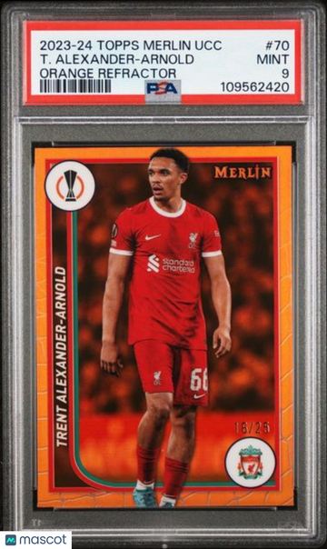 2023-24 Topps Merlin UEFA Club Competitions T. Alexander-Arnold #70 Orange Refractor /25 PSA 9