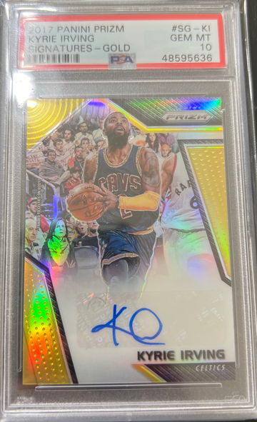 Kyrie Irving 2017 Prizm GOLD AUTO PSA 10 POP 1!