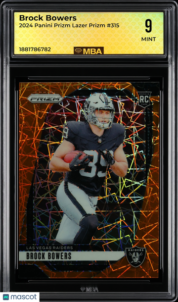 2024 Panini Prizm Brock Bowers #315 Lazer Prizm MBA 9