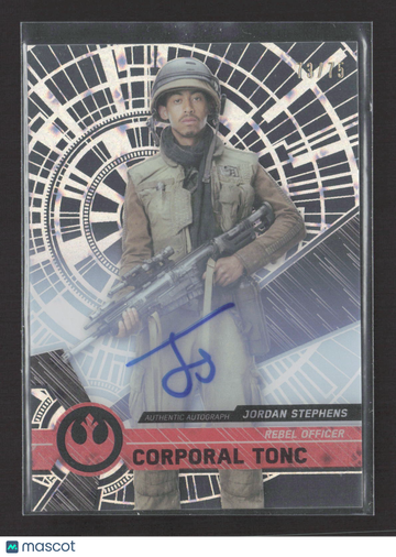 2016 Topps Star Wars High Tek Jordan Stephens 73/75 Authentic Autograph #77