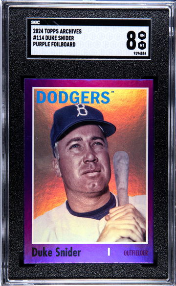 2024 Topps Archives #114 Duke Snider Purple Foilboard SGC 8