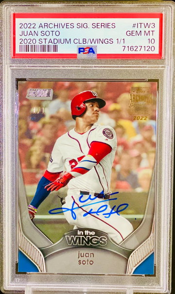 Juan Soto 1/1 Auto PSA 10 2020 Stadium Club 2022 Topps Archives