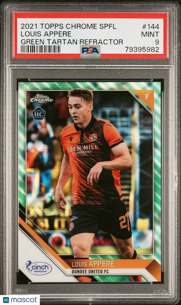 2021 Topps Chrome Scottish Professional Football League Louis Appere #144 Green Tartan Refractor PSA 9