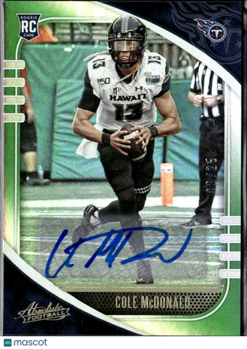 2020 Panini Absolute Football Cole McDonald #120 Green /25 RC