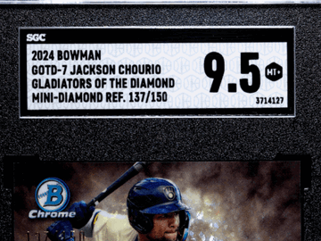2024 Bowman Jackson Chourio #GOTD-7 Gladiators Of The Diamond Mini Diamond Refractor SGC 9.5