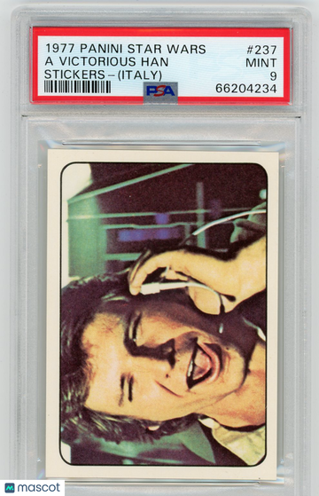 1977 Panini Stickers Star Wars (Italy) A Victorious Han #237 PSA 9