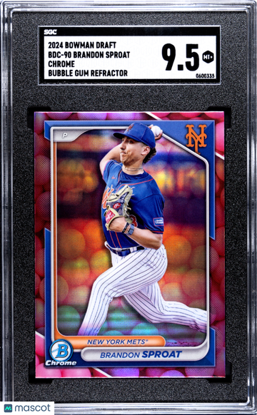 2024 Bowman Draft Brandon Sproat #BDC-90 Chrome Bubble Gum Refractor SGC 9.5