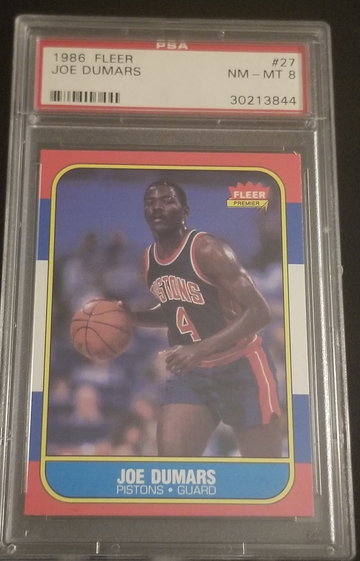 1986 Fleer Joe Dumars RC #27 PSA 8